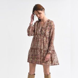 Molly Bracken Maeve Long Sleeve Boho Floral Dress M